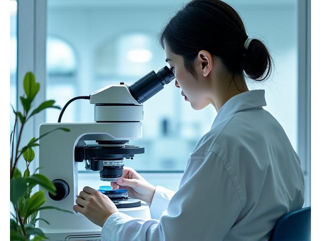 보람뷰티 R&D 센터에서 연구원들이 최첨단 장비를 활용하여 섬유를 연구하는 모습